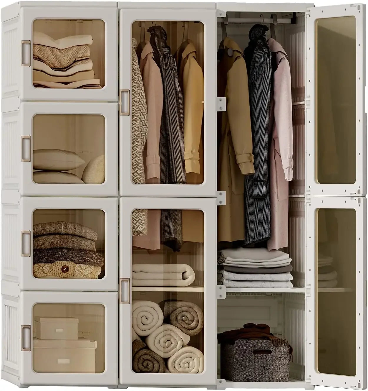 Plastic Portable Wardrobe Closet/ Organizer with Magnetic