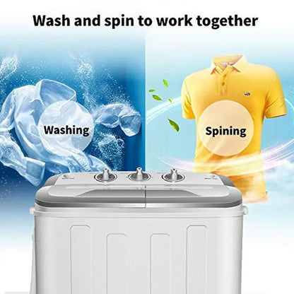 Energy Efficient Compact Washer/Spin Dryer with Timer