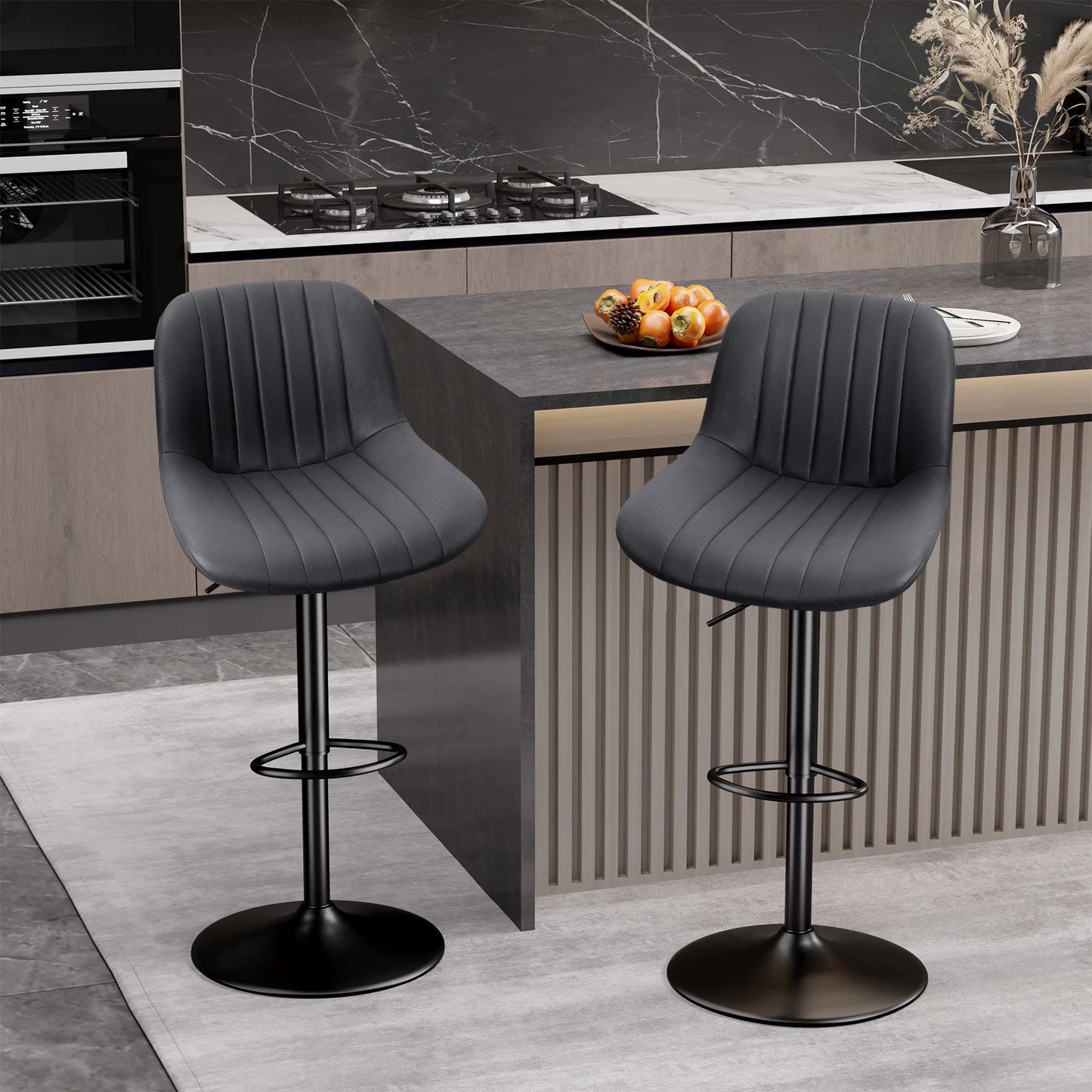 2-Piece Set, Adjustable Modern Rotating Bar Stools
