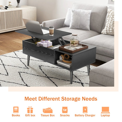 Coffee Tables with Adjustable Storage Shelf Easy Lift and Lower