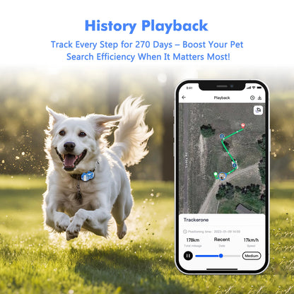 ‌4G GPS Tracker for Pets - Waterproof Smart Locator with App, with Subscription