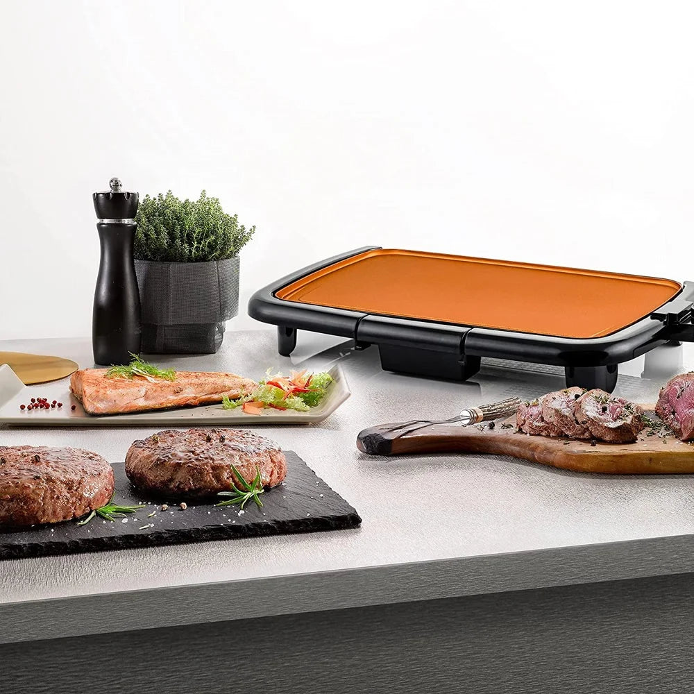 Electric Griddle Non-Stick Cooking Surface 16x10 Inch Temperature Control
