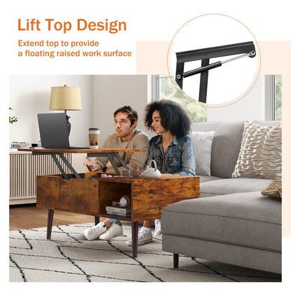 Coffee Tables with Adjustable Storage Shelf Easy Lift and Lower