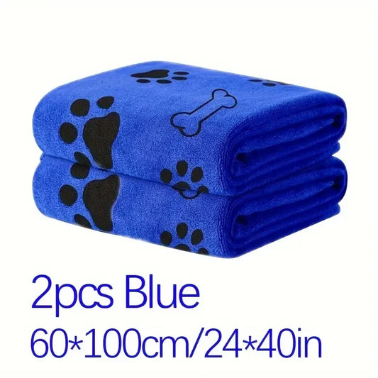 2pcs Soft Microfiber - Quick Dry, Absorbent Pet Bath Towels