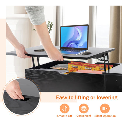 Coffee Tables with Adjustable Storage Shelf Easy Lift and Lower