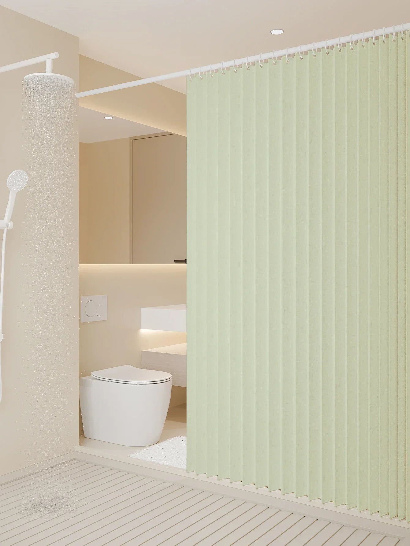 1PC folding shower curtains