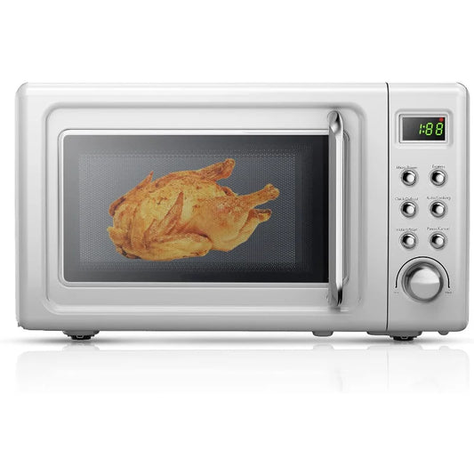 0.7 Cu.ft Compact Microwave Oven, Digital Timing & Delayed Start Function, 700W (White)