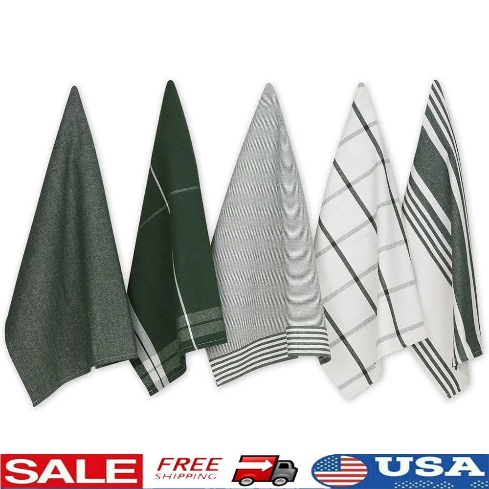 Oversized Cotton Dish Towels Collection 5 Piece Set