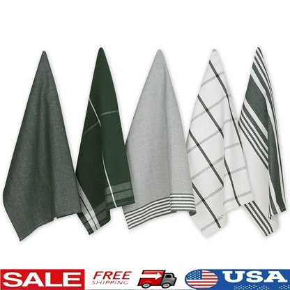 Oversized Cotton Dish Towels Collection 5 Piece Set