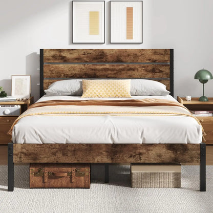 Metal Bed Frame with Headboard, Footboard, No Box Spring Needed | Easy Assembly