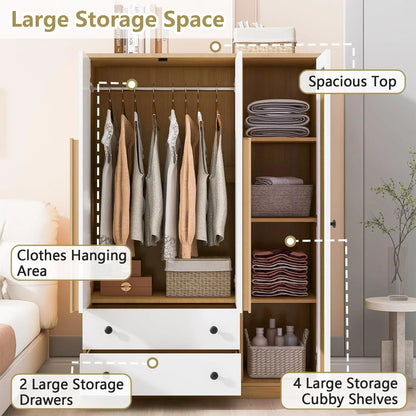Modern Wardrobe with 2 Drawers and 3 Doors