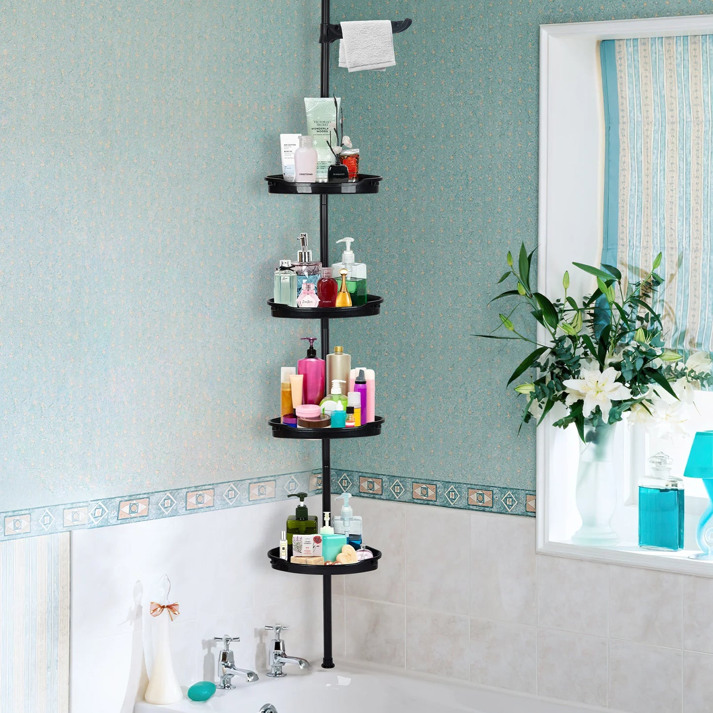4-Layer Telescopic Corner Storage Rack