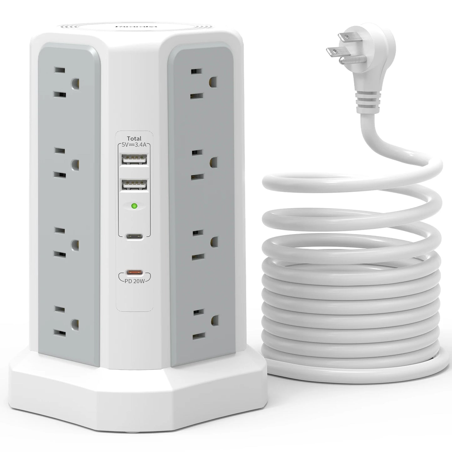 US 4-layer 3m extension tower plug-in board with PD fast charging