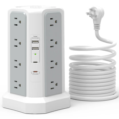 US 4-layer 3m extension tower plug-in board with PD fast charging