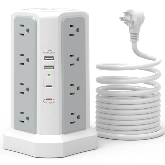 US 4-layer 3m extension tower plug-in board with PD fast charging