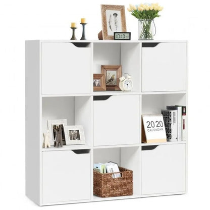 Free Standing 9 Cube Storage Wood Divider