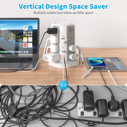 US 4-layer 3m extension tower plug-in board with PD fast charging
