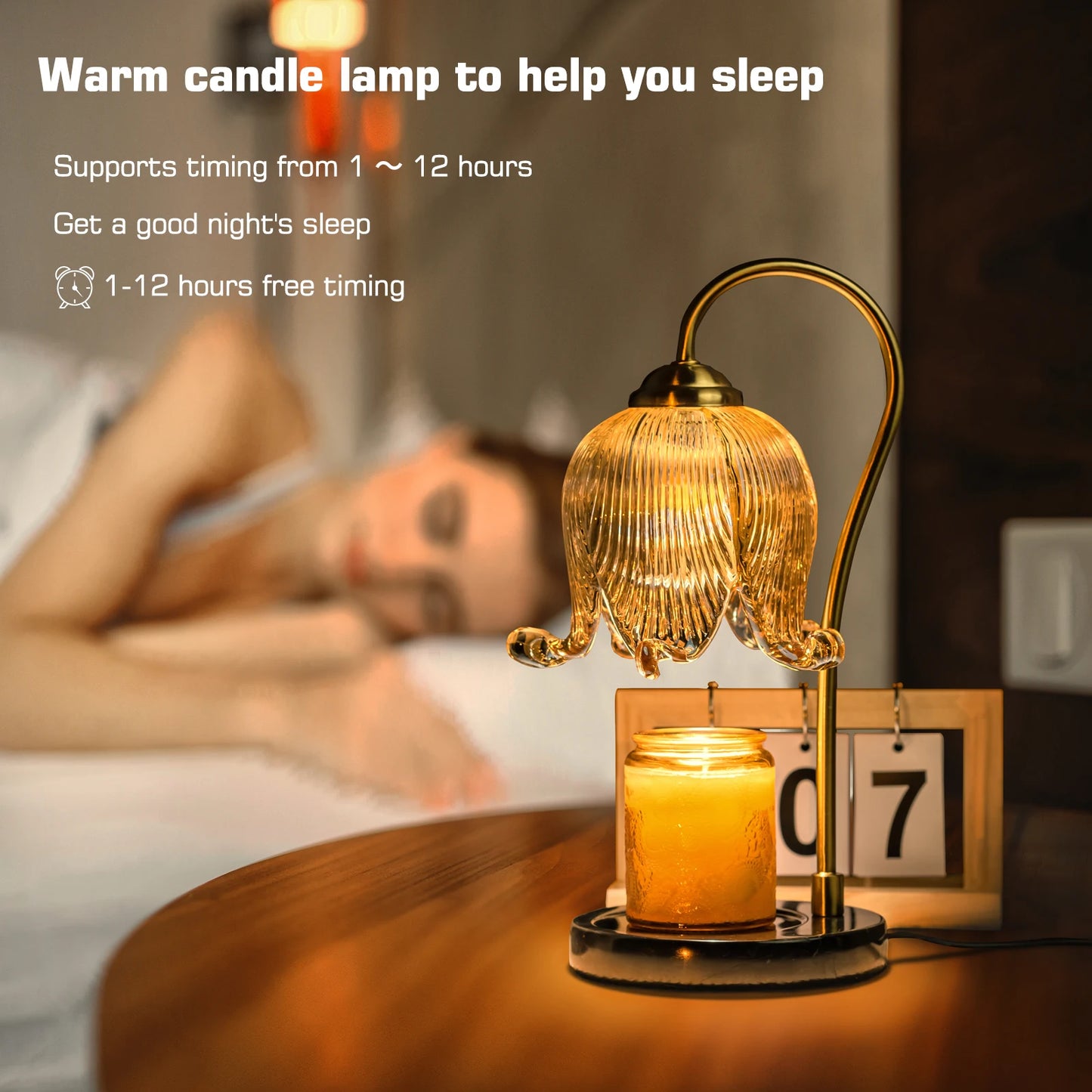 French Retro Tulip Flower Warm Candle Lamp
