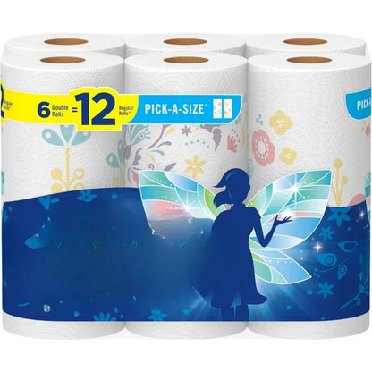 Paper Towels, Spirited Prints, 6 Double Rolls = 12 Regular Rolls