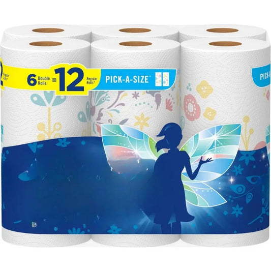 Paper Towels, Spirited Prints, 6 Double Rolls = 12 Regular Rolls