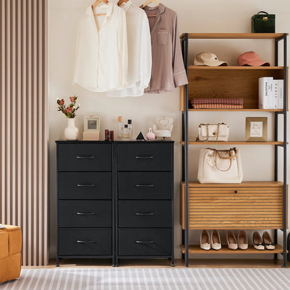 4 Fabric Draws Storage Cabinet, Steel Frame Assembly Furniture