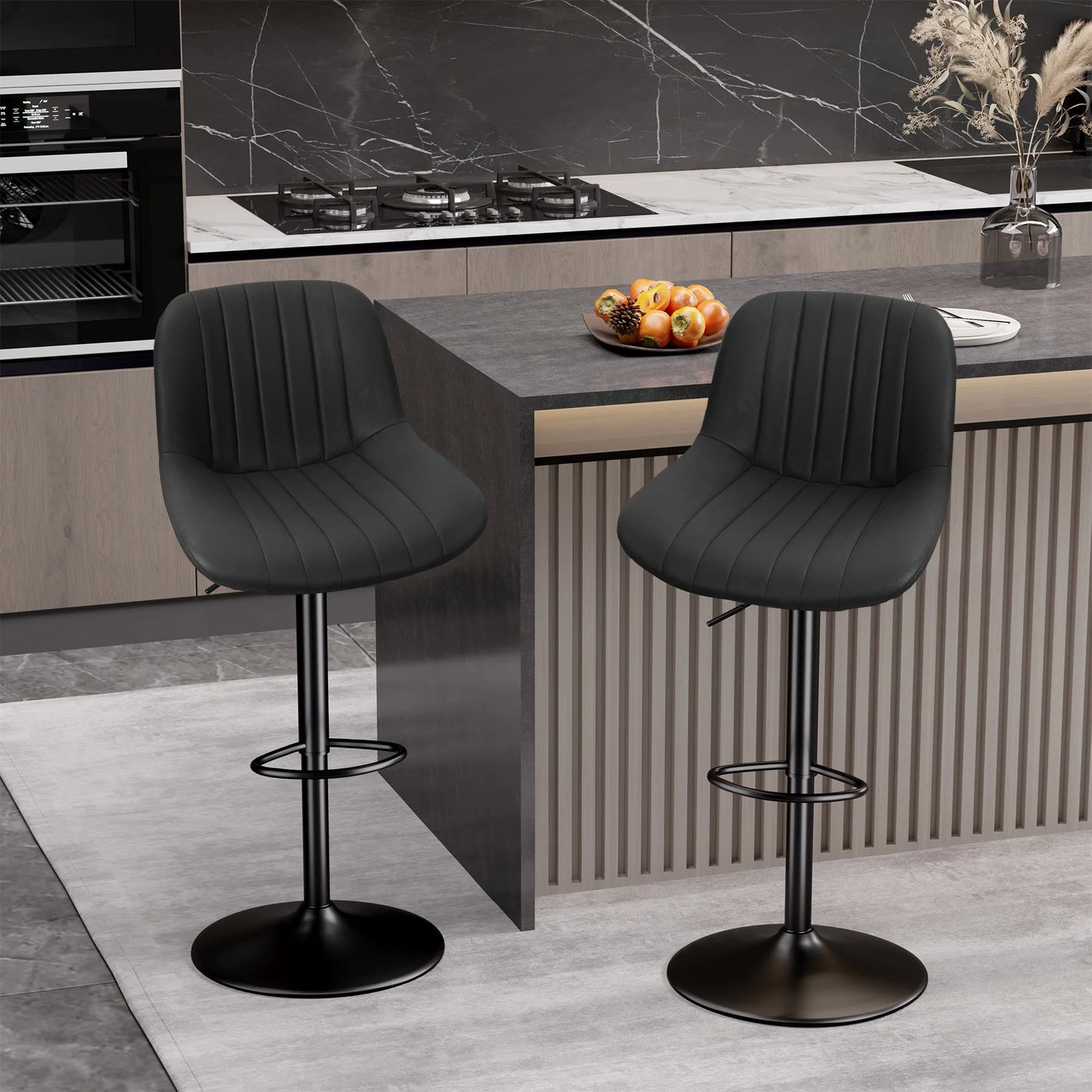 2-Piece Set, Adjustable Modern Rotating Bar Stools
