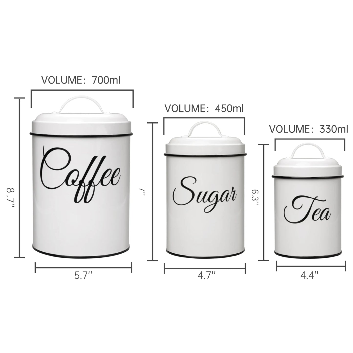 3pc Airtight Canister Set Vintage design