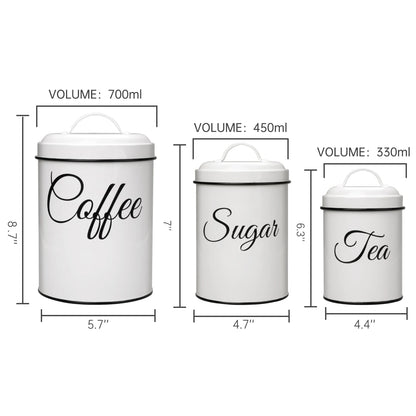 3pc Airtight Canister Set Vintage design
