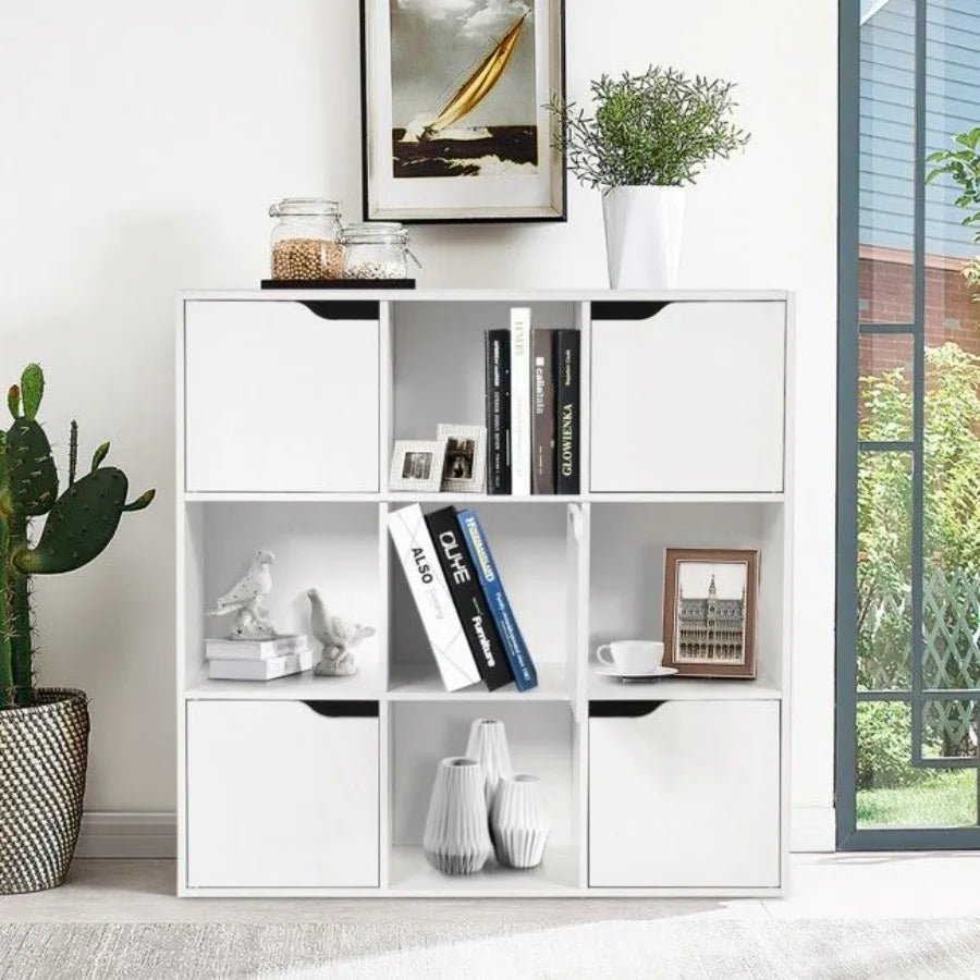 Free Standing 9 Cube Storage Wood Divider