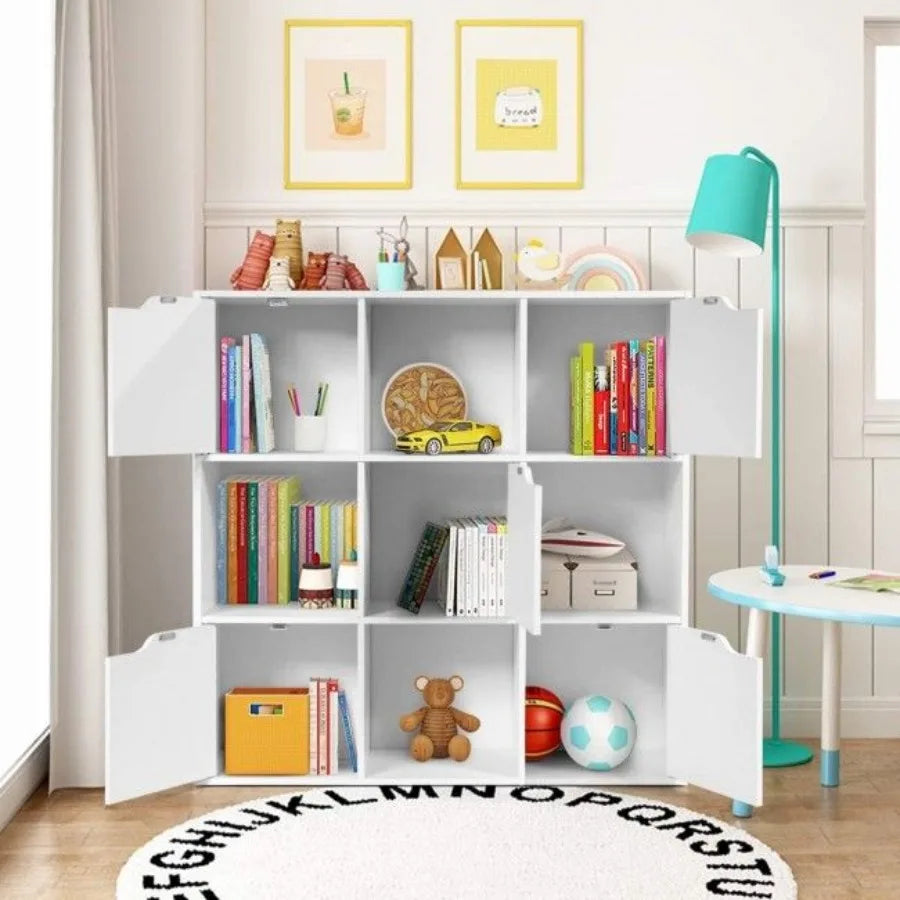 Free Standing 9 Cube Storage Wood Divider