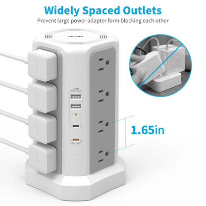 US 4-layer 3m extension tower plug-in board with PD fast charging