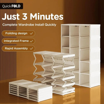 Plastic Portable Wardrobe Closet/ Organizer with Magnetic