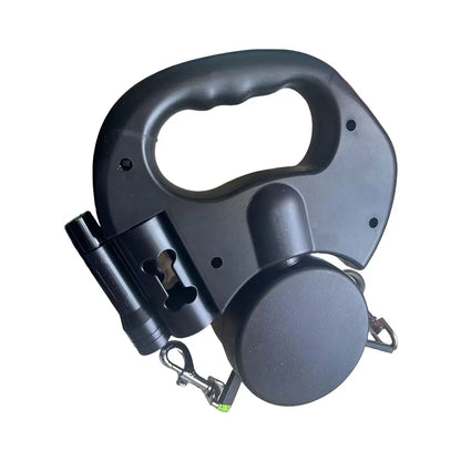 Dual Headed Pet Leash  360 Degree Swivel with LED Light And Retractable