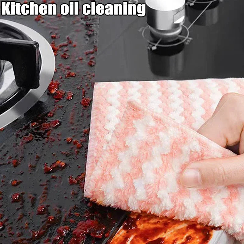 Microfiber Velvet Thickened Dishcloths High Absorbent Wipe Towels