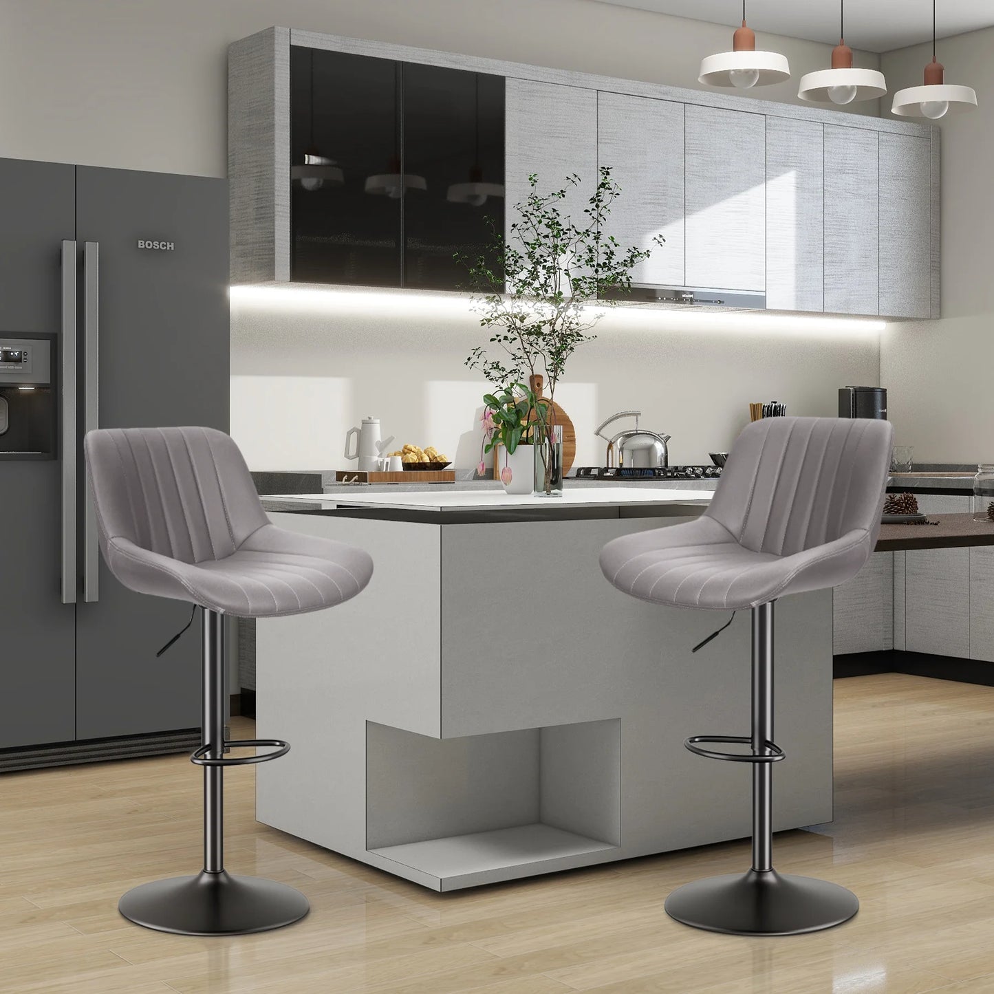 2-Piece Set, Adjustable Modern Rotating Bar Stools