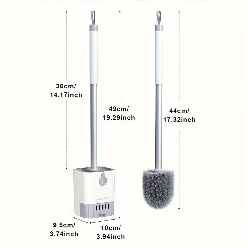 Wall-mounted cleaning toilet brush with drain tray set