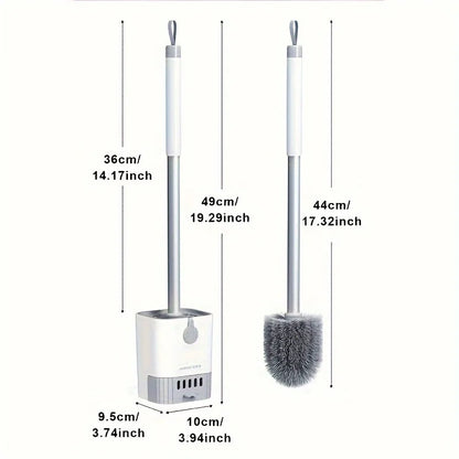 Wall-mounted cleaning toilet brush with drain tray set