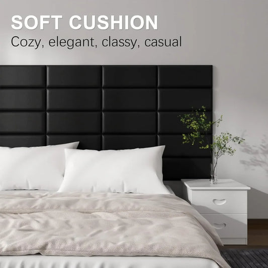Headboards Wall Panel for Full, Queen and King - Self-Adhesive 3D Upholstered12 Pieces 9.84 in x