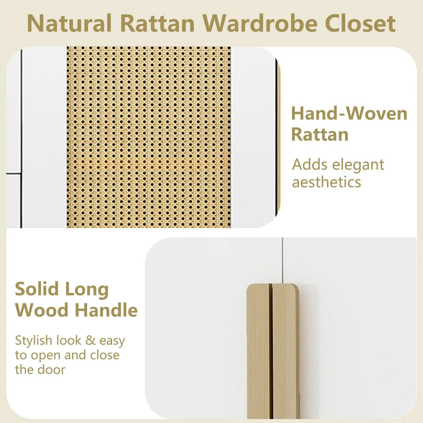 Modern Wardrobe with 2 Drawers and 3 Doors