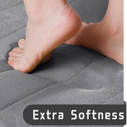 2pc Memory Foam Bathmats Set Absorbent, Non-Slip, Quick Dry Comfort