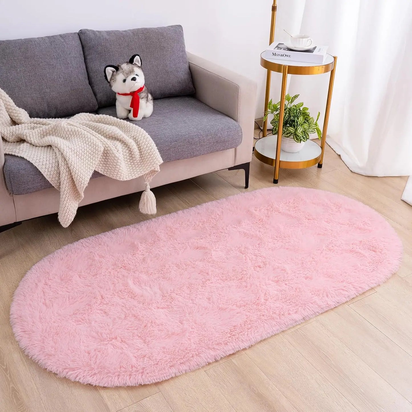 Oval Fluffy Ultra Soft Area Rugs