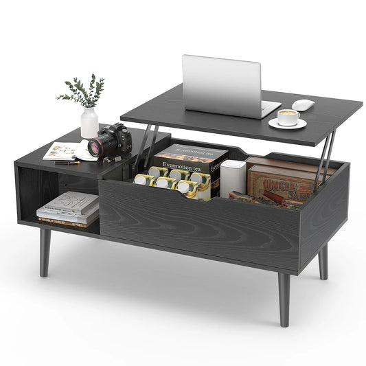 Coffee Tables with Adjustable Storage Shelf Easy Lift and Lower