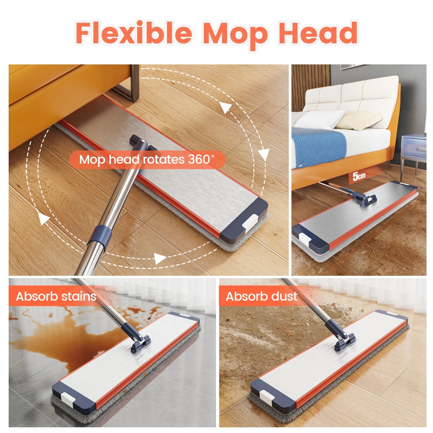 Floor Mop Bucket Separate Clean and Dirty Water