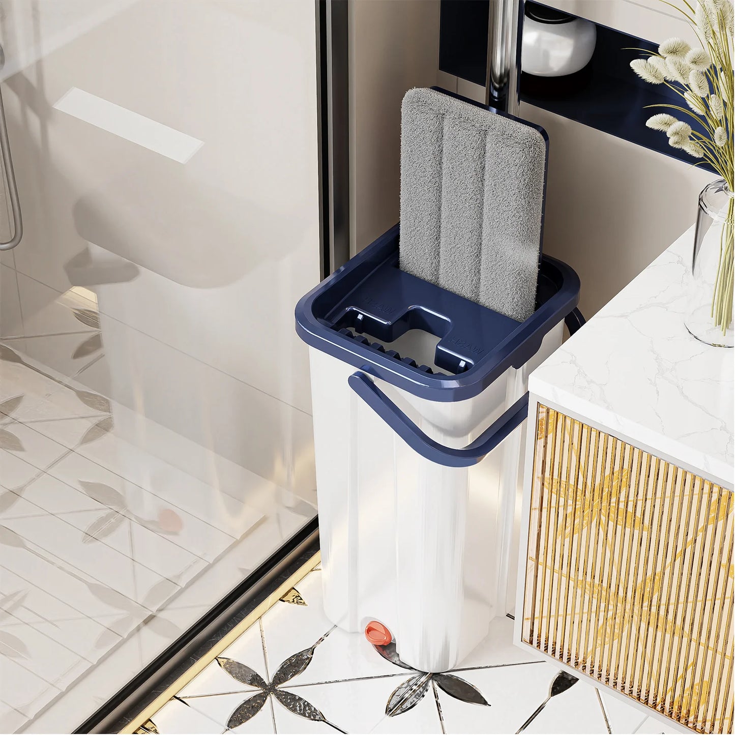 Floor Mop Bucket Separate Clean and Dirty Water