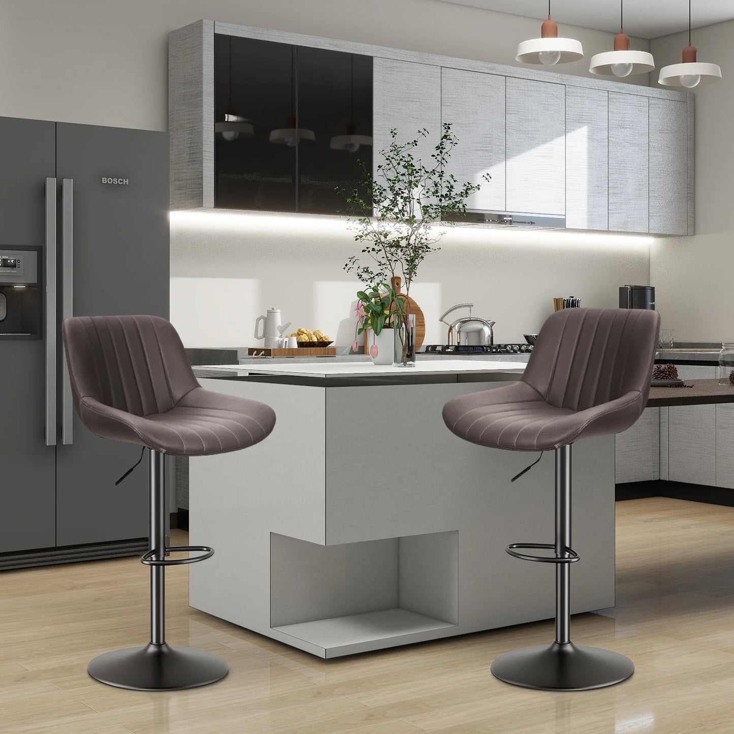 2-Piece Set, Adjustable Modern Rotating Bar Stools