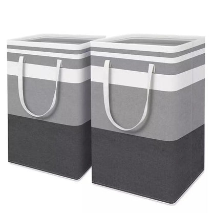 2pc Odorless Fabric Extra-Large Waterproof Laundry Hamper or Storage Bag with Extended Handles