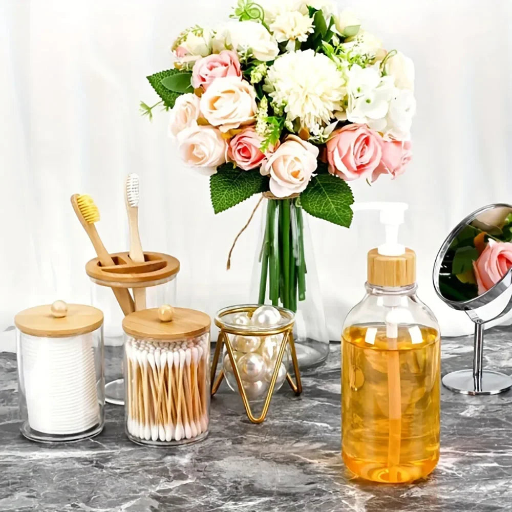 4pcs Bamboo Bathroom Accessories Set