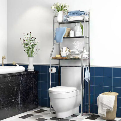 Over Toilet Storage Shelf,2/3-Tier Freestanding with Paper Holder
