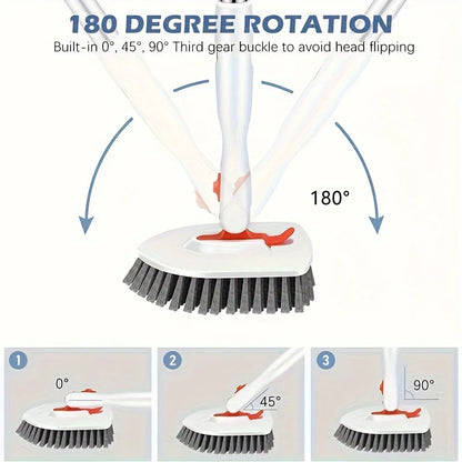 Bathroom Clearing Brush with 52 "Adjustable Handle and Replacement brushes
