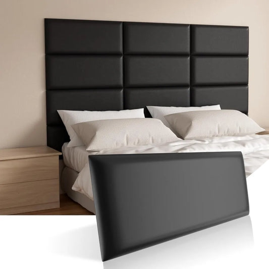 Headboards Wall Panel for Full, Queen and King - Self-Adhesive 3D Upholstered12 Pieces 9.84 in x